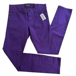 NWT XXX Rude Bright Purple Skinny Jeans Unisex 28